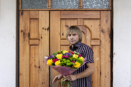 Young man with smileの写真素材