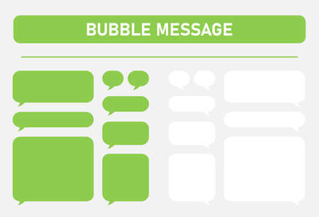 Set of Message Bubbles in green on a white background. Vector illustration.のイラスト素材