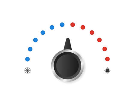 Thermometer for Hot and Cold temperature on white background. Vector illustration.のイラスト素材