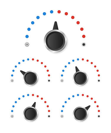 Collection Thermometer for Hot and Cold temperature on white background. Vector illustration.のイラスト素材