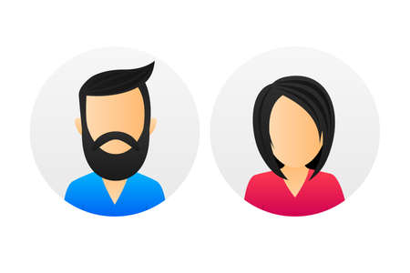 Gender icons. Man and Woman user profile. Gentleman and lady toilet sign. Vector illustration.のイラスト素材
