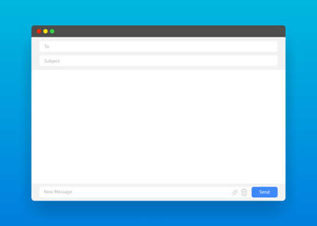 Email message window browser on blue gradient background. Vector illustration.のイラスト素材