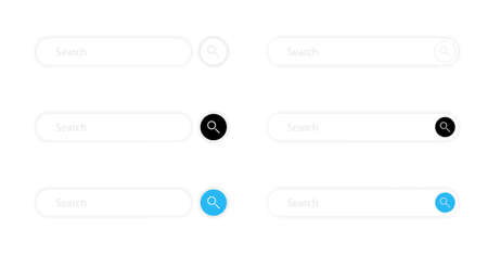 Search bar vector element design, set of ten search boxes ui template on white background.のイラスト素材