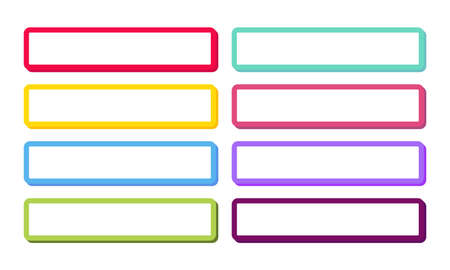Set of 3D colored web buttons. Design Templates. Vectorのイラスト素材