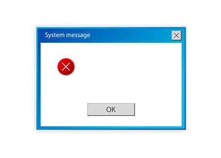 Window of user Interface. System message template on white background. Vector.
