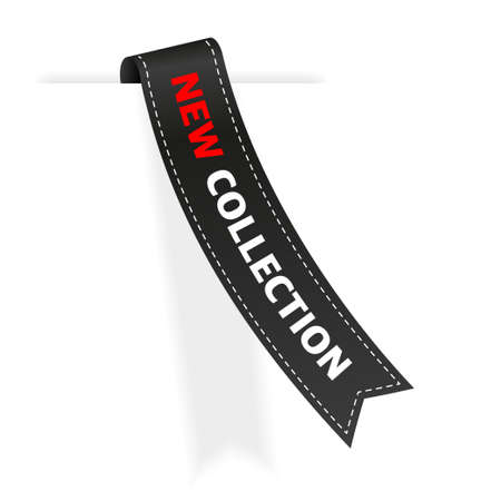 Tag new collection. Ribbon sale label banner isolated. Vector illustration.のイラスト素材