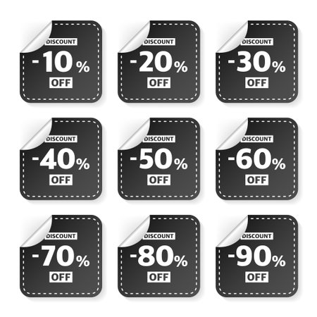 Sale off percent design template modern style for business finance and promotion. Discount label. Vector illustration.のイラスト素材