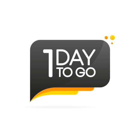 Banner with 1 day left. Speech bubble. Banner for business, marketing and advertising. Vector illustration.のイラスト素材
