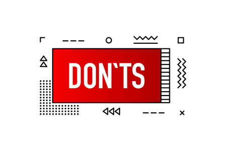 Donts, geometry red banner on white background. Vector illustration.のイラスト素材