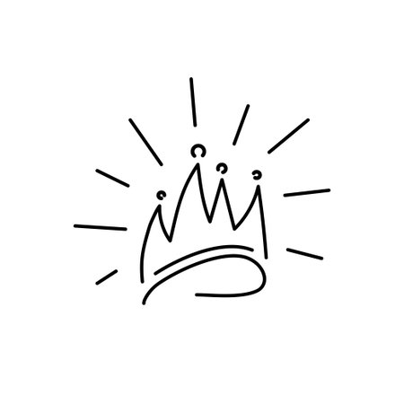 Hand draw crown sign isolated on white background. Vector illustrationのイラスト素材