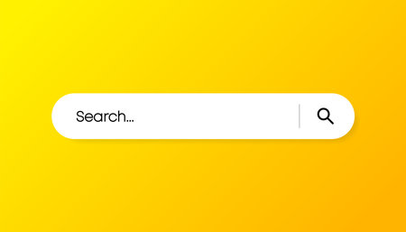 Search bar on yellow background. Vector illustration