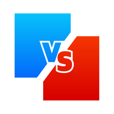 Modern versus battle with lightning bolt isolated on white background. Vs battle between contestants, fighters or teams. Vector illustration.のイラスト素材