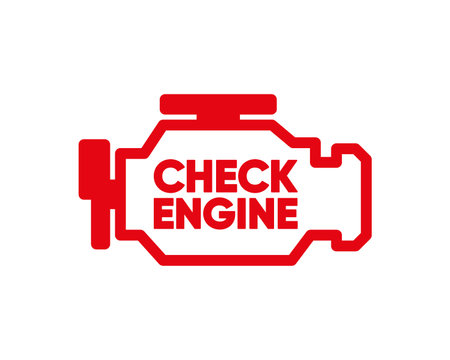 Check Engine car red icon. Car control panel interface. Vector illustration.のイラスト素材