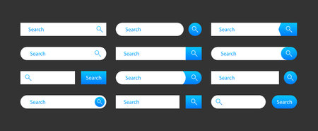 Search bar for user. Collection of elements for website interface design. Search form or Navigation bar template. Vector illustration.のイラスト素材