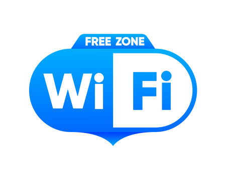Free WiFi Zone. Wireless internet network connection. Free traffic distribution for users. Vector illustration.のイラスト素材