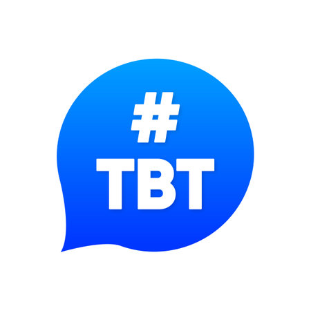 Tbt hashtag. Thursday throwback symbol. Banner tbt concept. Vector illustration.のイラスト素材