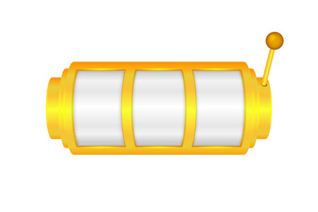 Golden jackpot slot machine. Slot machine. 777 Gold. Gambling golden prize. Casino concept. Vector illustration.のイラスト素材