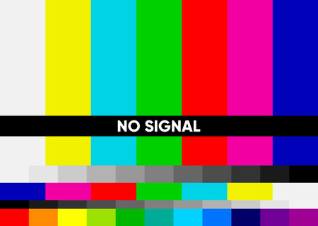 A distorted TV glitch. No TV signal. Network of No signal. Abstract background. Vector illustration.のイラスト素材