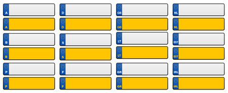European Number Plates. Collection car number plates. Vector illustration.のイラスト素材