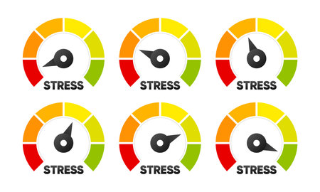 Stress level. Stress regulation, safe health. Risk for health. Vector Illustration.のイラスト素材