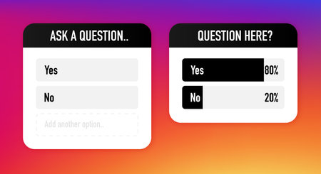 Ask a question. Interface for social networks. Social network. Mockup for an Internet survey. Vector illustration.のイラスト素材