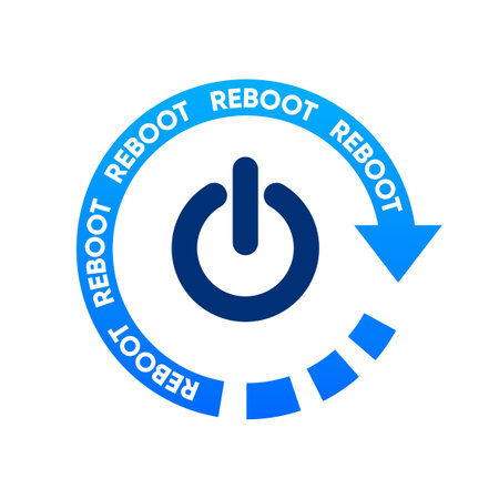 Reboot or restart logo. Restarting technology. Vector illustration.のイラスト素材