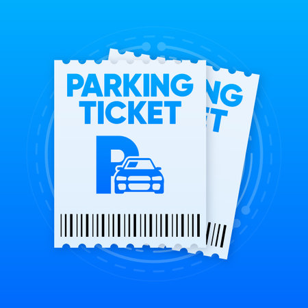 Parking tickets. Parking zone. Receipt template. Ticket machine slot. Vector illustration.のイラスト素材