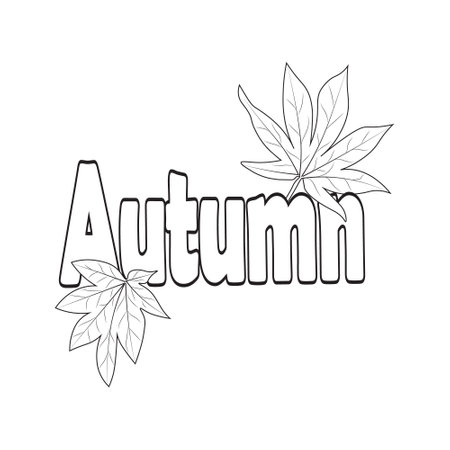 Autumn falling leaves a branch of botanical collection sketch art, vector, illustration coloring book. vintage botanical illustrations, scientific Autumn fall botanical artのイラスト素材