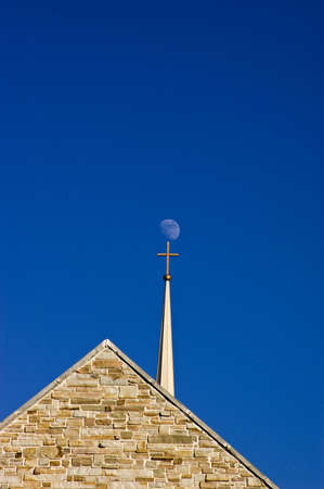 Church draws with the details of moonの写真素材