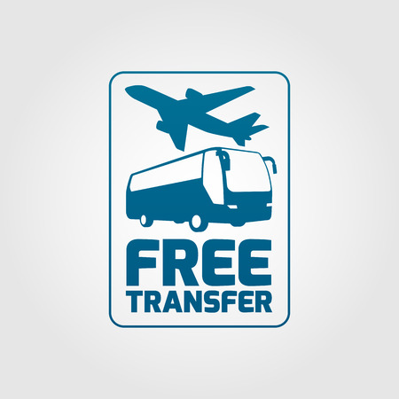 Free transfer service icon for any airport or airline needs. Vector illustration, easy editable.のイラスト素材