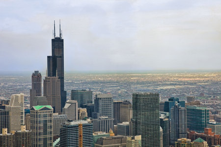 aerial of cityの写真素材