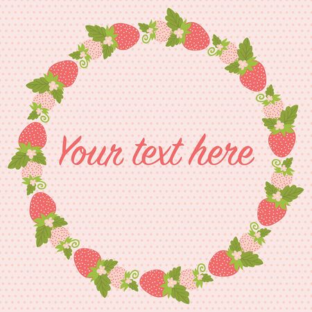 Strawberry Wreath Illustrationのイラスト素材