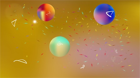 Super star themed background. Illustration, graphic. Minimal hi-res and fresh. Stars, planets, signs. Colorful universe space background theme.のイラスト素材