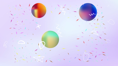 A space themed background illustration. Creative hi-res and fresh. Illustration, bright. Stars, planets, signs. Colorful universe new space background.のイラスト素材