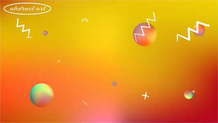 A space themed background illustration. Illustration, bright. Funny hi-res and fresh. Stars, planets, signs. Colorful universe new space background.のイラスト素材