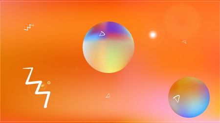 Colored space background. Illustration, graphic. Minimal hi-res and fresh. Stars, planets, signs. Colorful universe new space background.のイラスト素材