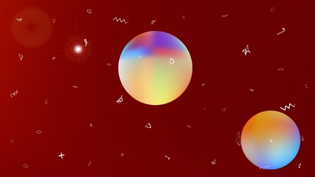 Net space fantasy. Funny colorific illustration.  Background texture, modern. Red colored background.  Pristine colorful new abstraction. Colorful universe new space background.のイラスト素材