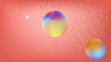 Clear space fantasy. Funny colorific illustration.  Background texture, smoot. Coral colored background.  Pristine colorful new abstraction. Colorful  funny cosmos bacgroundのイラスト素材