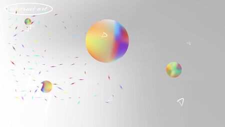 Breezy space fantasy. Plain colorific illustration.  Background texture, unused. White neutral background.  Pristine colorful new abstraction. Colorful good background theme.のイラスト素材