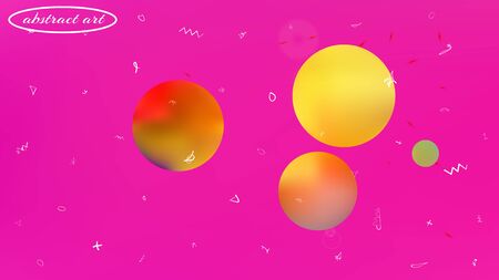 Fresh space fantasy. Background texture, graphic. Minimal colorific illustration.  Magneta colored background.  New colorful new abstraction. Colorful new stars texture.のイラスト素材