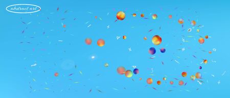 Clean space and signs confetti. Background bright. Funny colorific illustration. The good Ultra Wide themed background illustration. Colorful pristine abstraction. Blue main color.のイラスト素材