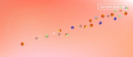Pristine space and signs confetti. Background smooth. Colorful colorific illustration. Great - new Ultra Wide backgrounds. Colorful pure abstraction. Coral main color.のイラスト素材