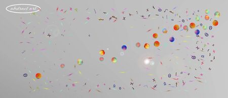 Fresh space and signs confetti. Background texture. Usefull colorific illustration. Colorful great space Ultra Wide background. Colorful pristine abstraction. White neutral main theme.のイラスト素材