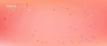Cool space and signs confetti. Creative colorific illustration. Background graphic. A good Ultra Wide background. Colorful new abstraction. Coral main color.のイラスト素材