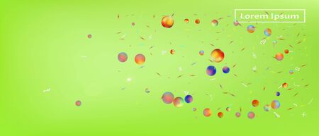 Pure space and signs confetti. Funny colorific illustration. Background light. Ultra Wide background texture. Colorful breezy abstraction. Lime main theme.のイラスト素材
