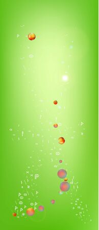 Recent space and signs confetti. Signs colorific illustration. Background modern. Wonderful colored, portrait background pattern Ultra Wide. Colorful crisp abstraction. Green colored theme.のイラスト素材