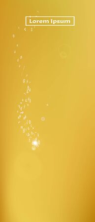 Recent space and signs confetti. Professional colorific illustration. Background wallpaper. Light Ultra Wide portrait background. Colorful fresh abstraction. Gold colored theme.のイラスト素材