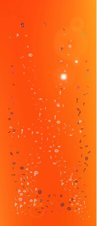 Recent space and signs confetti. Usefull colorific illustration. Background smooth. A good Ultra Wide background. Colorful pure abstraction. Orange red theme.のイラスト素材