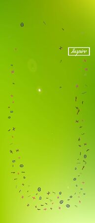 Net space and signs confetti. Minimal colorific illustration. Background graphic. Wonderful colored, portrait background pattern Ultra Wide. Colorful cool abstraction. Green colored theme.のイラスト素材