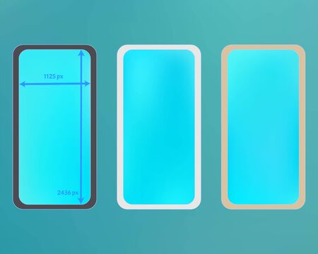 Mesh, cyan colored phone backgrounds kit. Fresh separated groups, easy to edit EPS.のイラスト素材